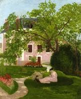 Jeanne with Umbrella, Seated in a Garden of Coulombs