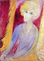 Portrait of a Woman on a red Background