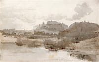 Edinburgh from the East, with St Mary's Loch in the Foreground and Calton Hill to the Right