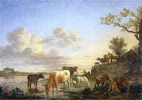 Cattle on a River Bank
