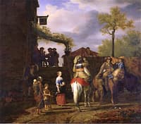 Three Horsemen before an Inn