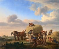 Haymakers Resting in a Field