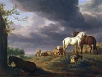 Landscape with Horses and Other Livestock