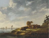 A River Landscape with Seve Cows