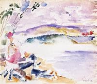 Landscape: Bay Scene with Girl on Left