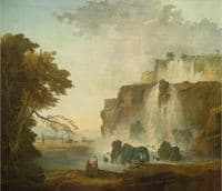 Landscape with Painters near a Waterfall