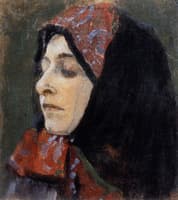 Head of a Woman Wearing a Headscarf