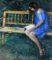 Natasha Nestrova on a Garden Bench