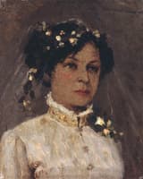 Portrait of Maria Nesterova in Her Wedding Gown