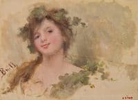 Smiling girl bust