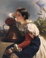 Italian Girl at a Fountain