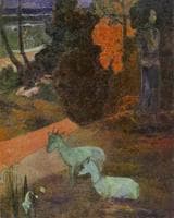 Tahitian Landscape with Two Goats