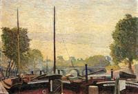 Paris, The Seine, the Barges of the Louvre