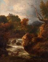 Mountain Stream with Deer