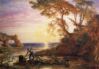 Robinson Caruso, Guiding His Raft into the Creek