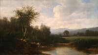 Cows Watering in a Summer Landscape