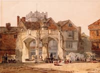 The Poultry Cross, with the Tower of St Thomas's Church, Salisbury
