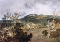 Fonthill Abbey from the North, with the Village of Fonthill Gifford; Study for Afternoon