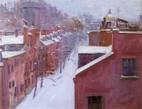 View up Mount Vernon Street in the Snow