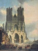 Reims Cathedral with a Medieval Procession (La cathédrale de Reims avec une procession médievale)