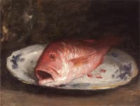 Red Snapper in Blue with White Plate