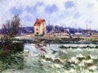 The Dam at Saint Martin, The Oise in Flood