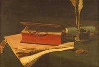 Still Life with Book, Papers and Inkwell