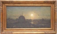 Moonlight Landscape with Haystack