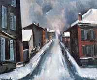 Busy Village in the Snow