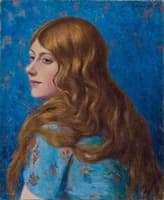 Buste de femme rousse vue de profil