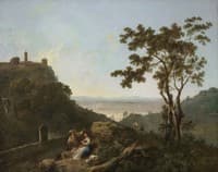 Tivoli and the Roman Campagna with a Man and Woman