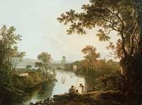 A View on the River Dee with Anglers