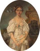 Standing Woman Holding Flowers (after Jean-Baptiste Greuze)