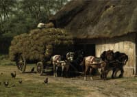 Unloading the hay wagon