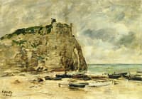 Étretat, Beached Boats and the Falaise d'Aval (study)