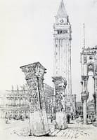 The Pilastri Acritani in the Piazetta, with the Campanile
