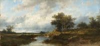 River landscape with figures