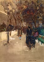 A Street Scene in Paris, a Wet Sunday Afternoon