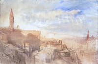 Venice from the Hotel Europa; Looking East over the Rooftops towards the Campanile, the Doges....