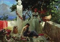 Girls on the Terrace by the Bust of Homer