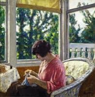 Young Woman Sewing