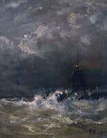 Lighthouse in Breaking Waves