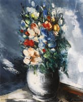 Bouquet of Flowers in a White Vase