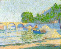 Barges on the Banks of the Seine