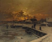 Fishing Village in Winter