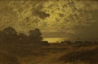Fishing boats in the moonlight