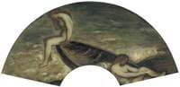 Girl Bathers in a Boat (design for a fan)