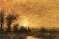 View of a Teepee at Sunrise