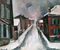 Lively Village in the Snow