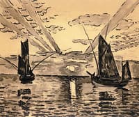 Tuna Boats, Sunset, Croix